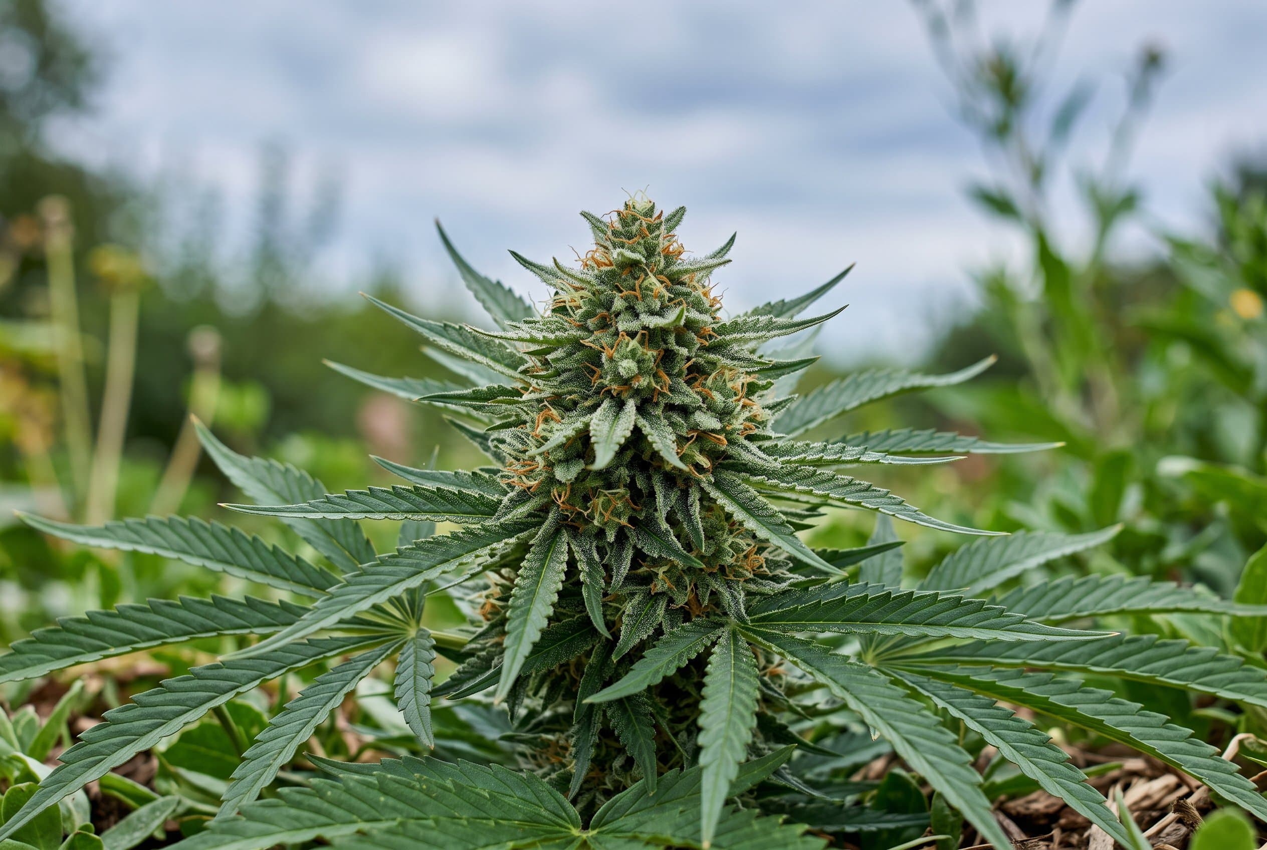 Colorful cannabis plant with highlighted flavonoid compounds showing what are cannabis flavonoids