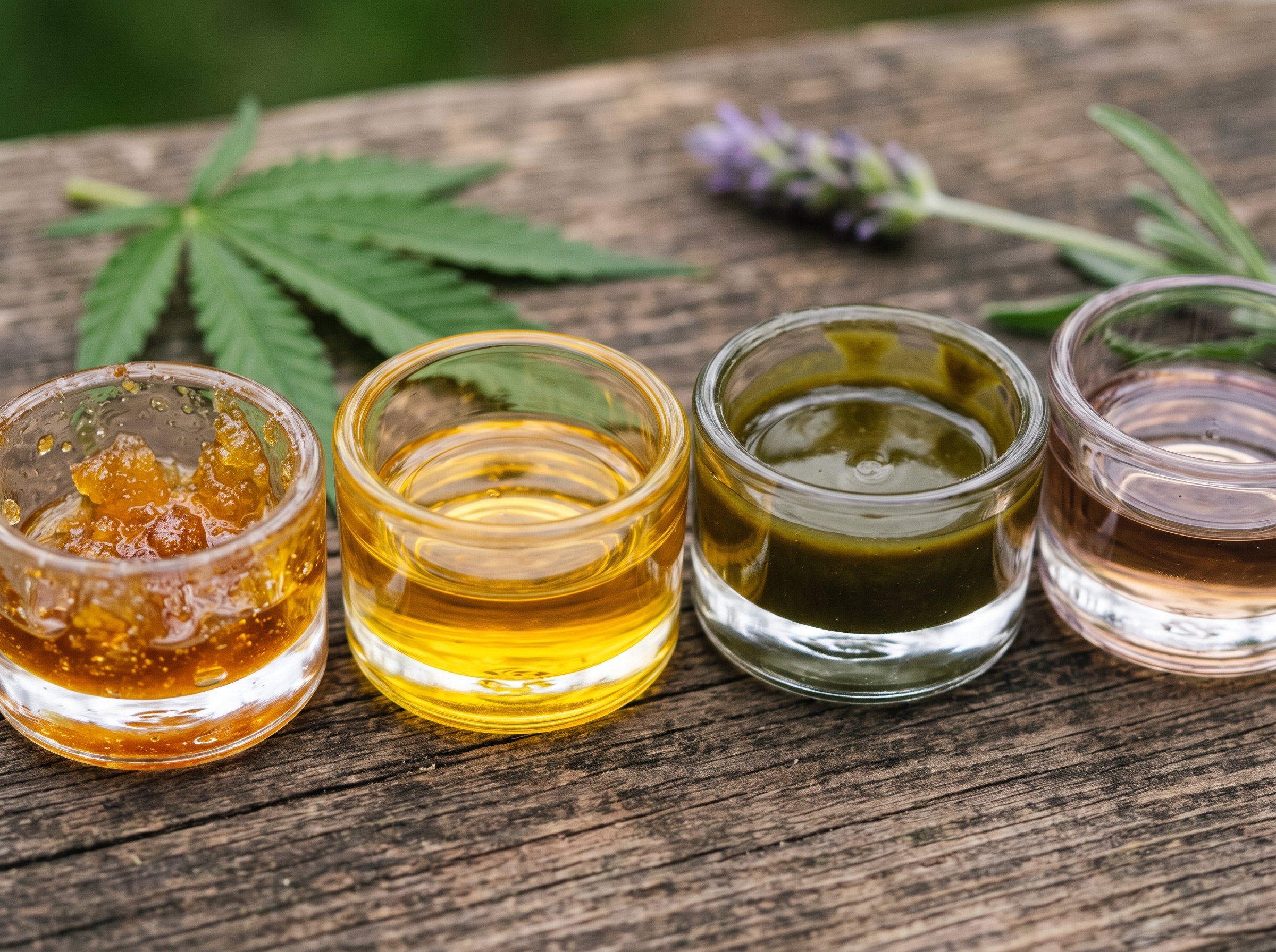 Terpenes molecules and cannabis plant illustrating the entourage effect explained concept